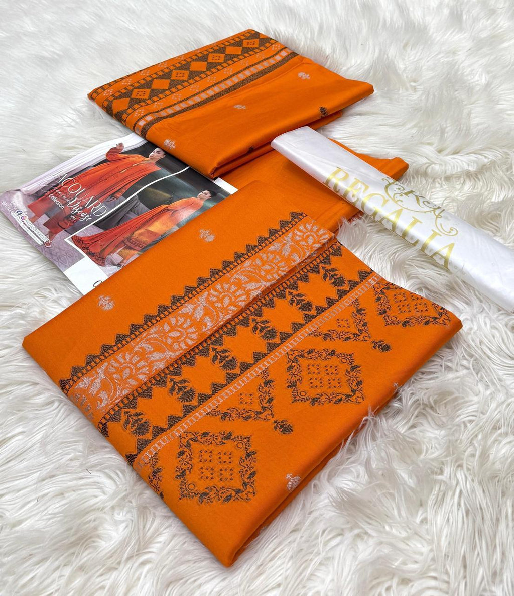 Regalia 2025 Viscose Linen Jacquard – Digital Print 3PC Suit -8 Color