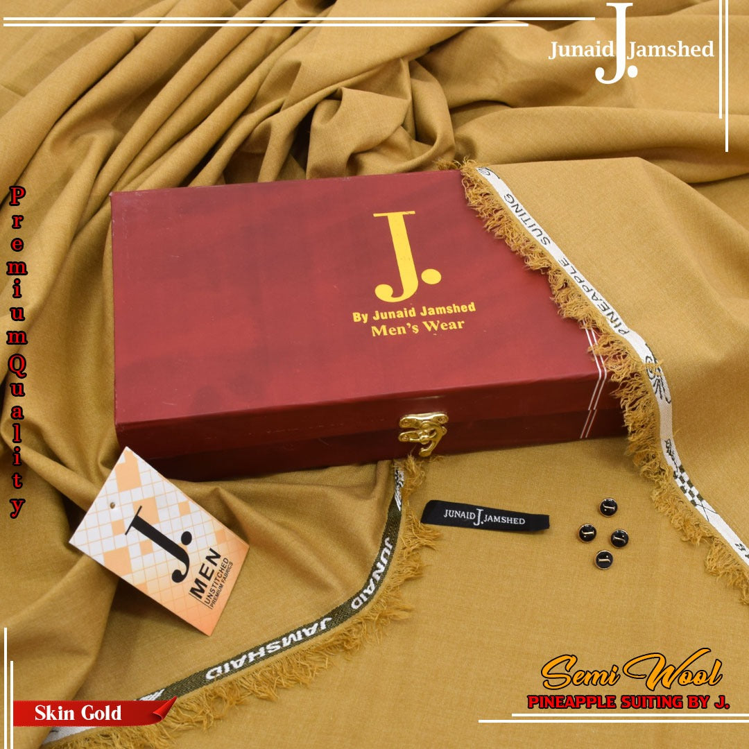 Pineapple by J. – 3D Light W8 Wool | Premium Winter Unstitched Fabric (4 Meter)