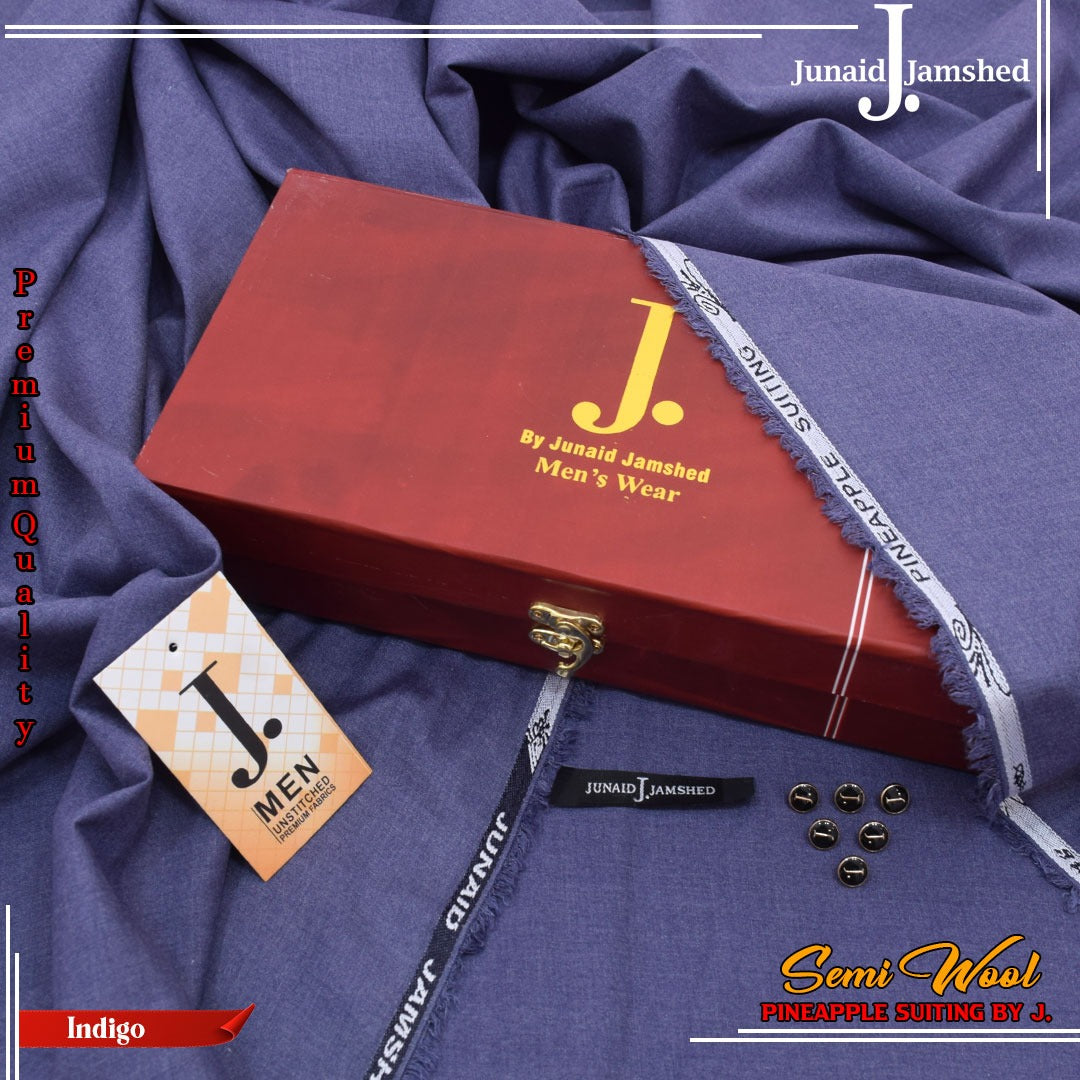 Pineapple by J. – 3D Light W8 Wool | Premium Winter Unstitched Fabric (4 Meter)