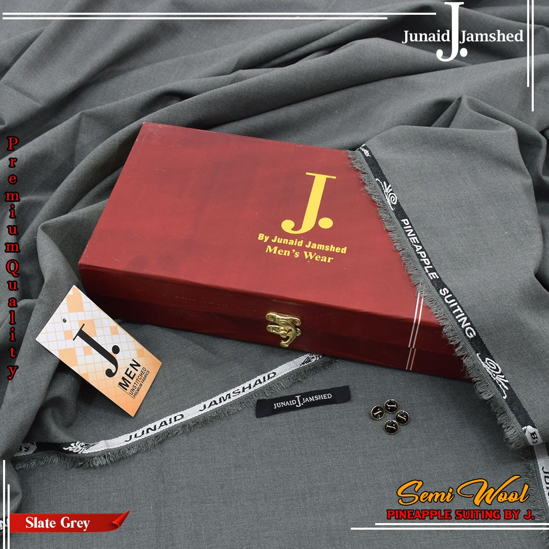 Pineapple by J. – 3D Light W8 Wool | Premium Winter Unstitched Fabric (4 Meter)