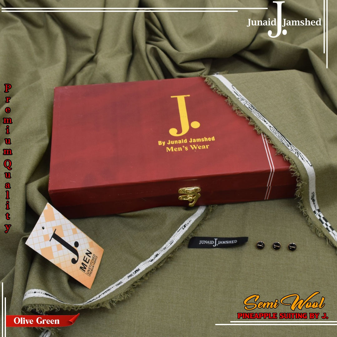 Pineapple by J. – 3D Light W8 Wool | Premium Winter Unstitched Fabric (4 Meter)