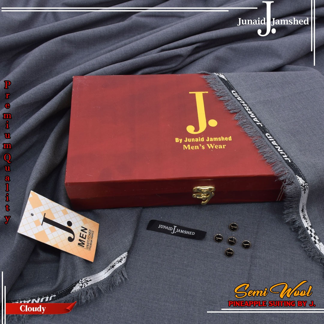 Pineapple by J. – 3D Light W8 Wool | Premium Winter Unstitched Fabric (4 Meter)