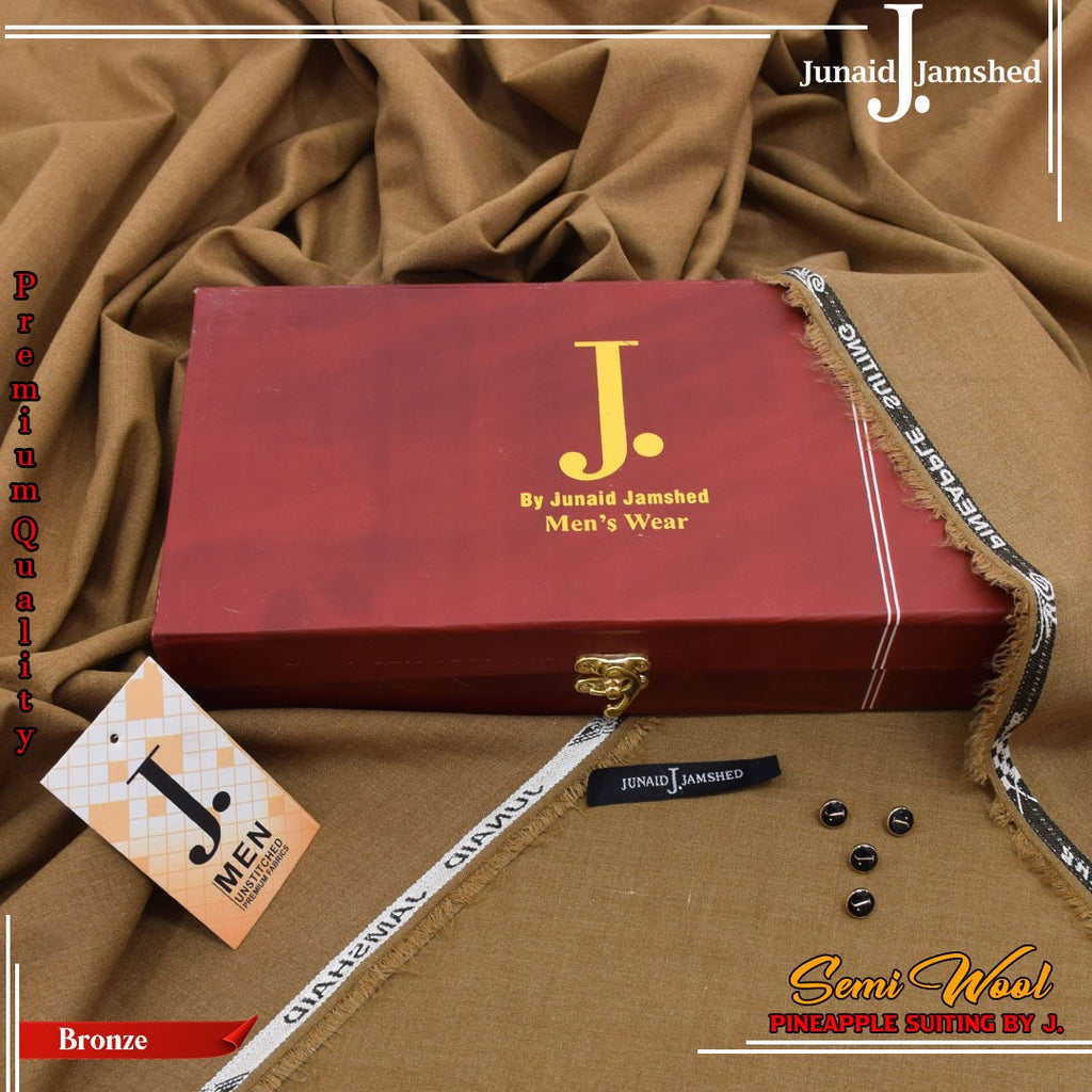 Pineapple by J. – 3D Light W8 Wool | Premium Winter Unstitched Fabric (4 Meter)