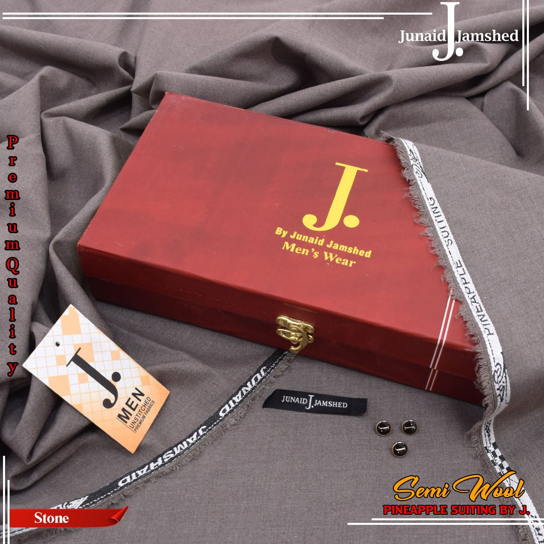 Pineapple by J. – 3D Light W8 Wool | Premium Winter Unstitched Fabric (4 Meter)