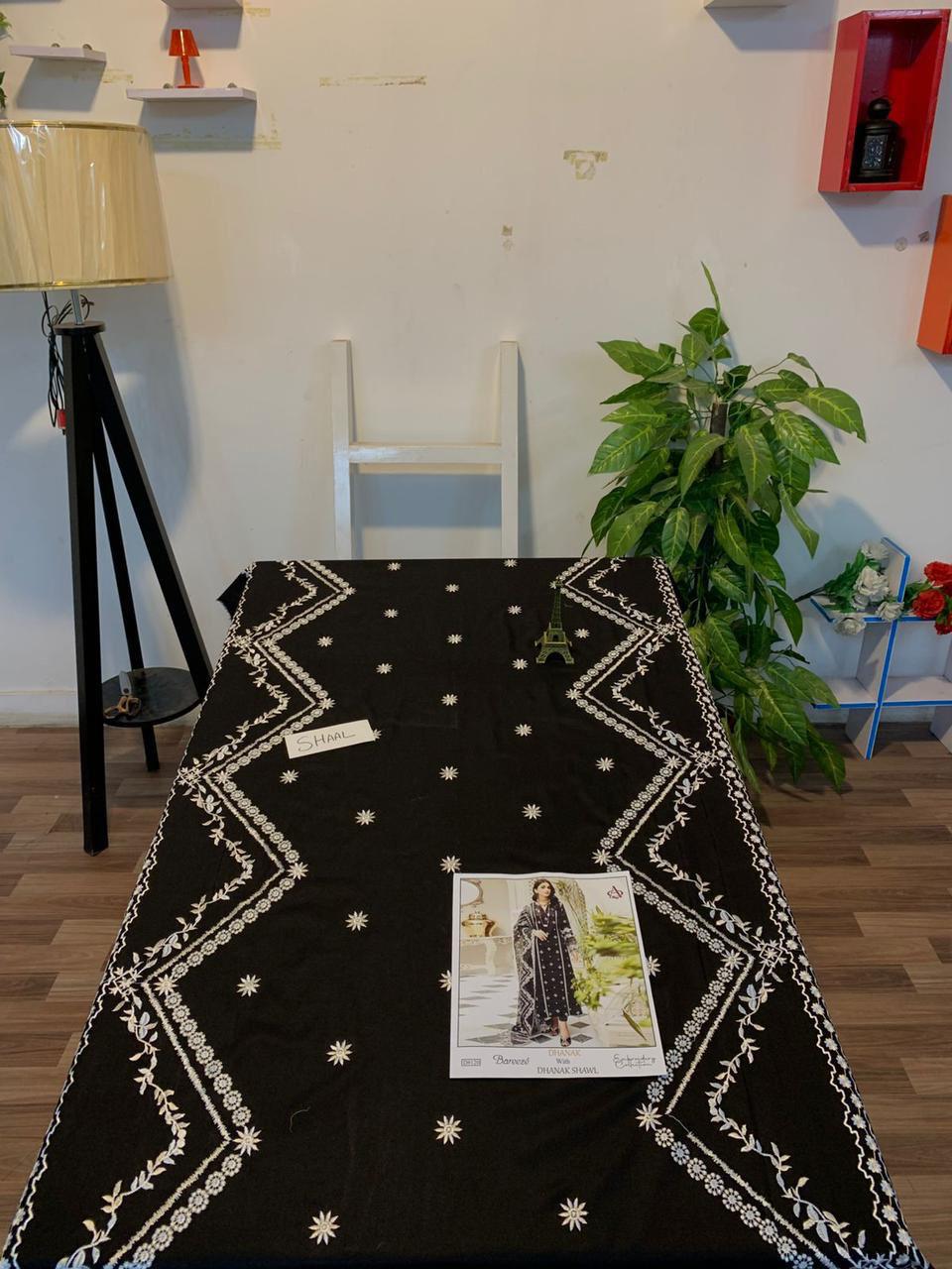 Bareeze Heavy Front Embroidery – Pashmina Shawl 3PC