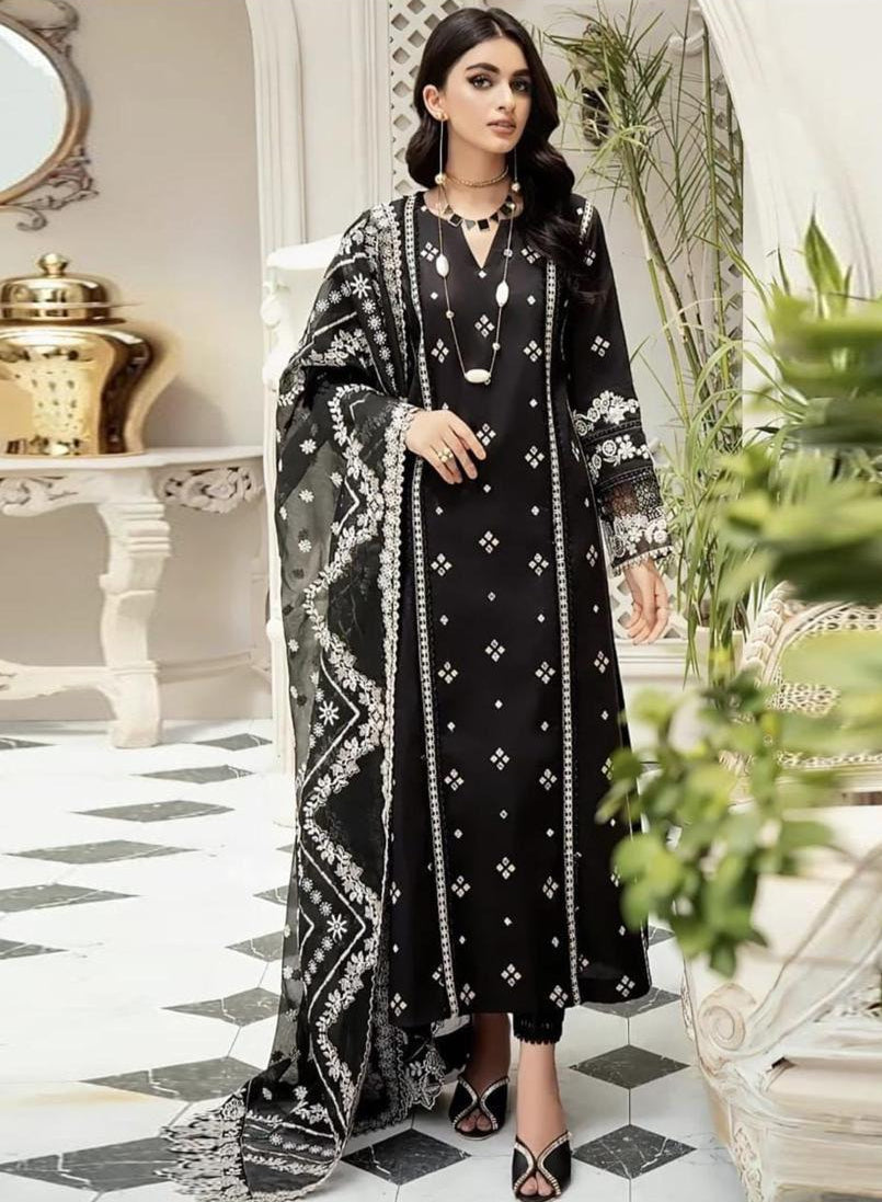 Bareeze Heavy Front Embroidery – Pashmina Shawl 3PC