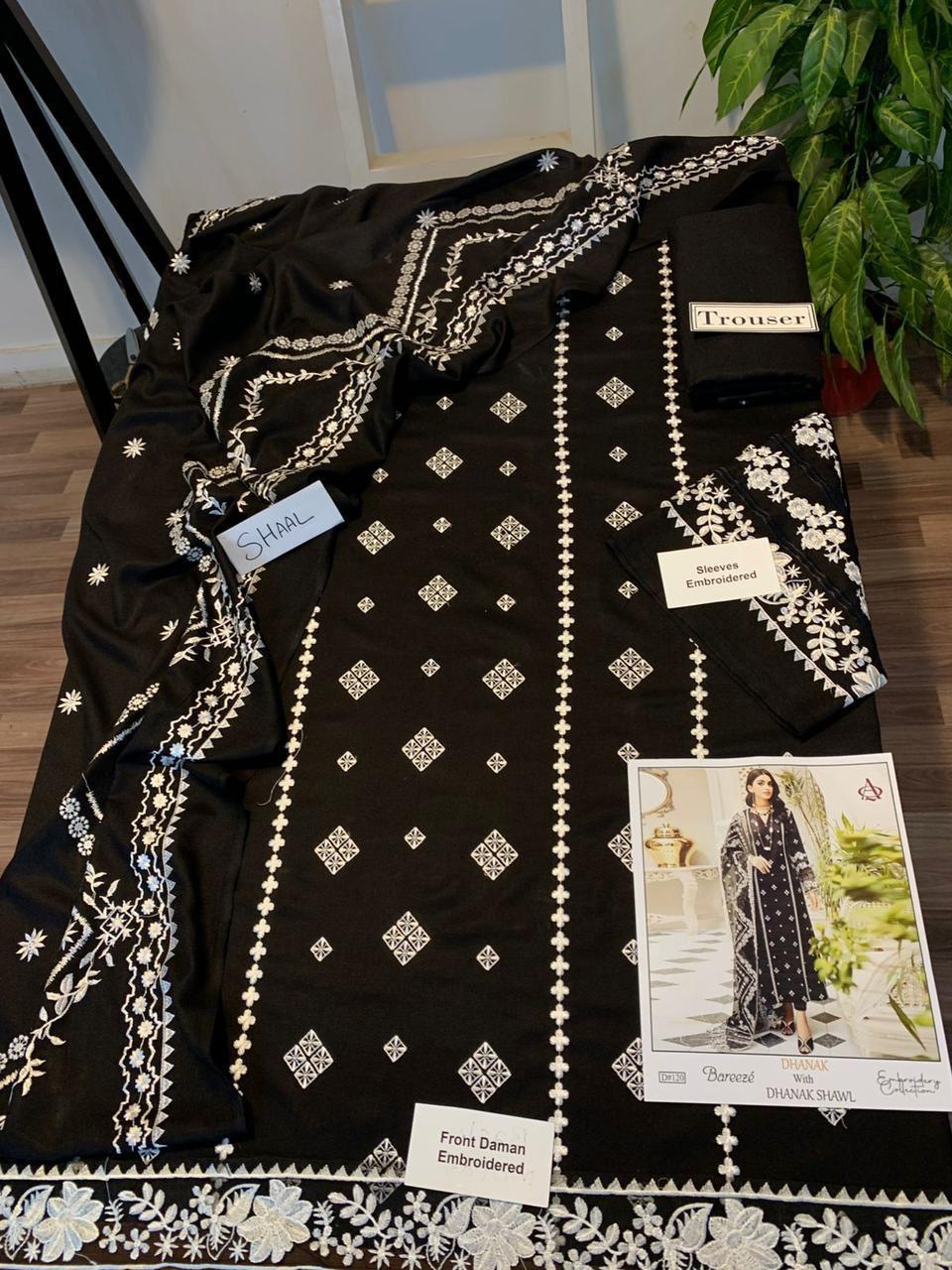 Bareeze Heavy Front Embroidery – Pashmina Shawl 3PC