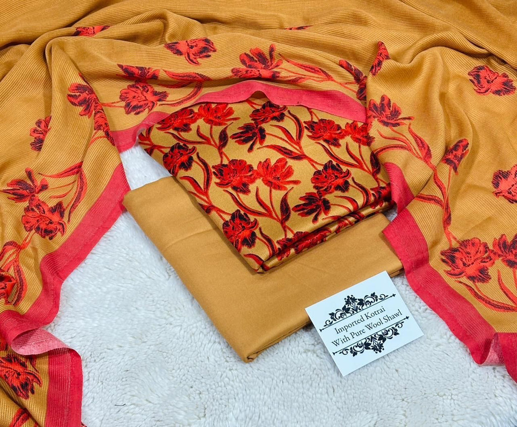 Kotrai Marina Winter 3PC Suit – Wool Shawl || 13 Colors