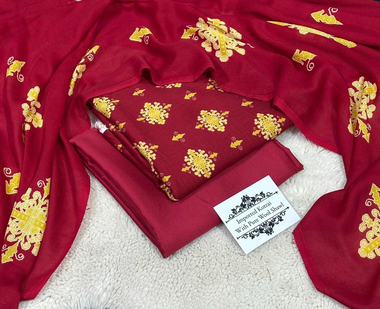 Kotrai Marina Winter 3PC Suit – Wool Shawl || 13 Colors