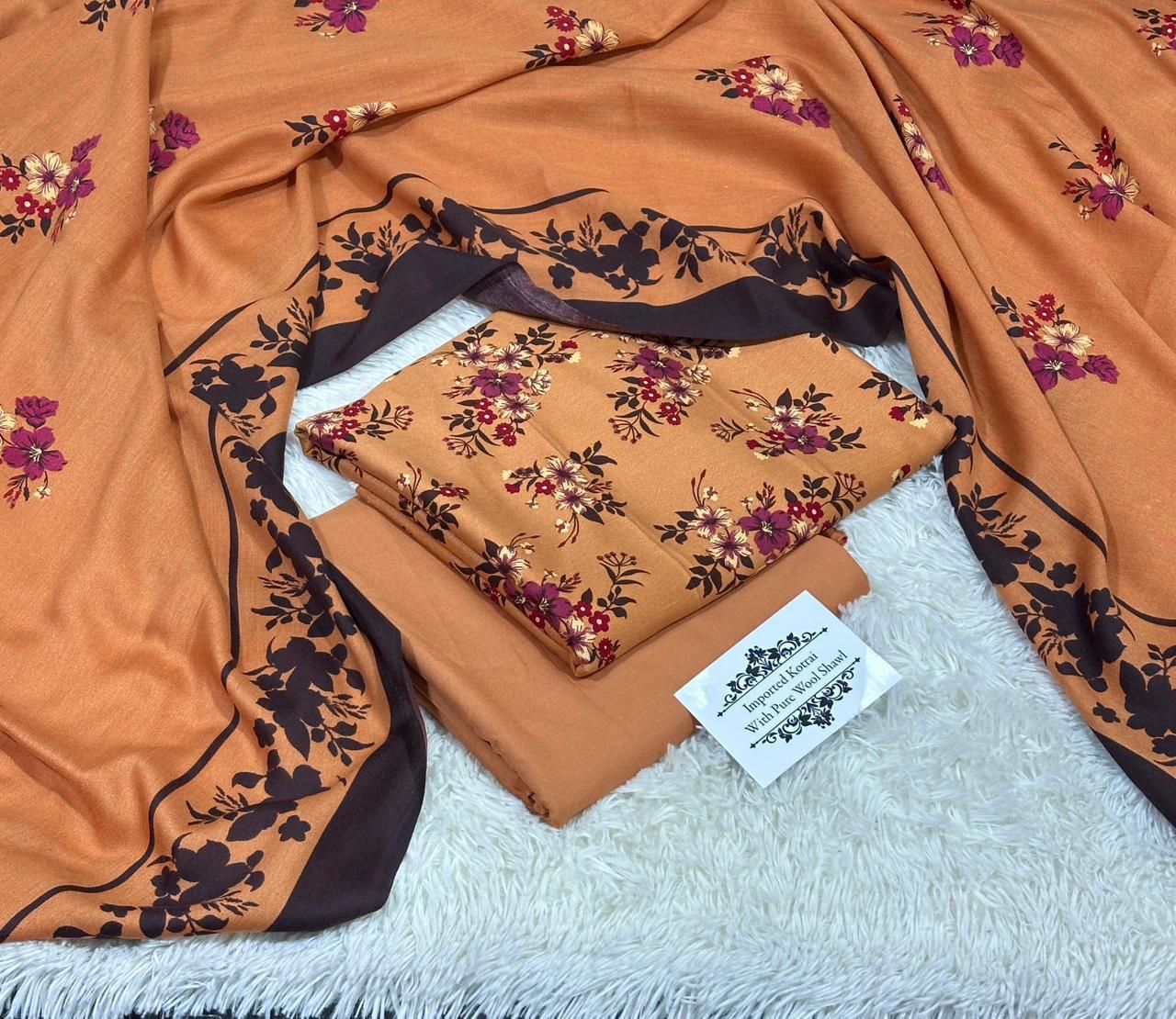 Winter Marina Kotrai 3PC Printed Suit || 10 Colors