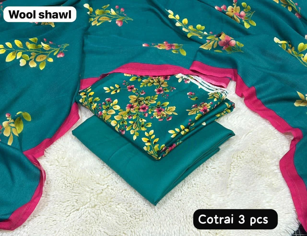 Winter Marina Kotrai 3PC Printed Suit || 10 Colors