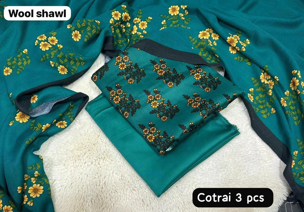 Winter Marina Kotrai 3PC Printed Suit || 10 Colors