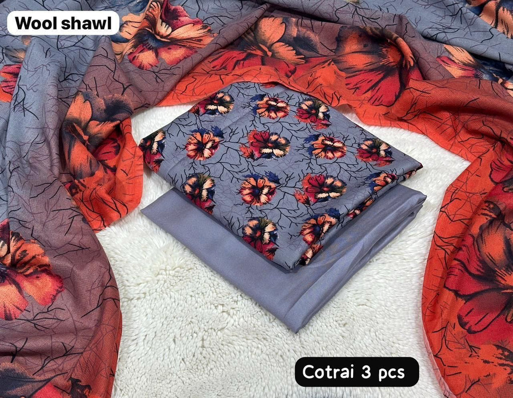 Winter Marina Kotrai 3PC Printed Suit || 10 Colors