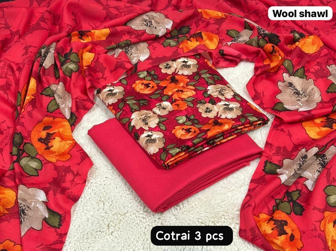 Winter Marina Kotrai 3PC Printed Suit || 10 Colors