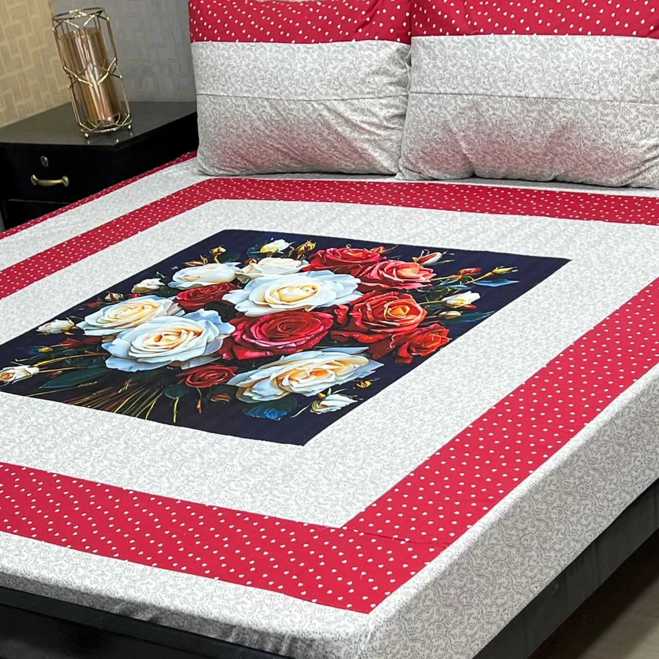 Premium Cotton Digital Gold 3PC Bedsheet