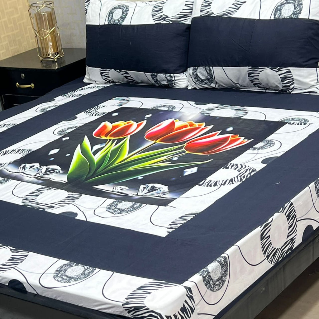 Premium Cotton Digital Gold 3PC Bedsheet