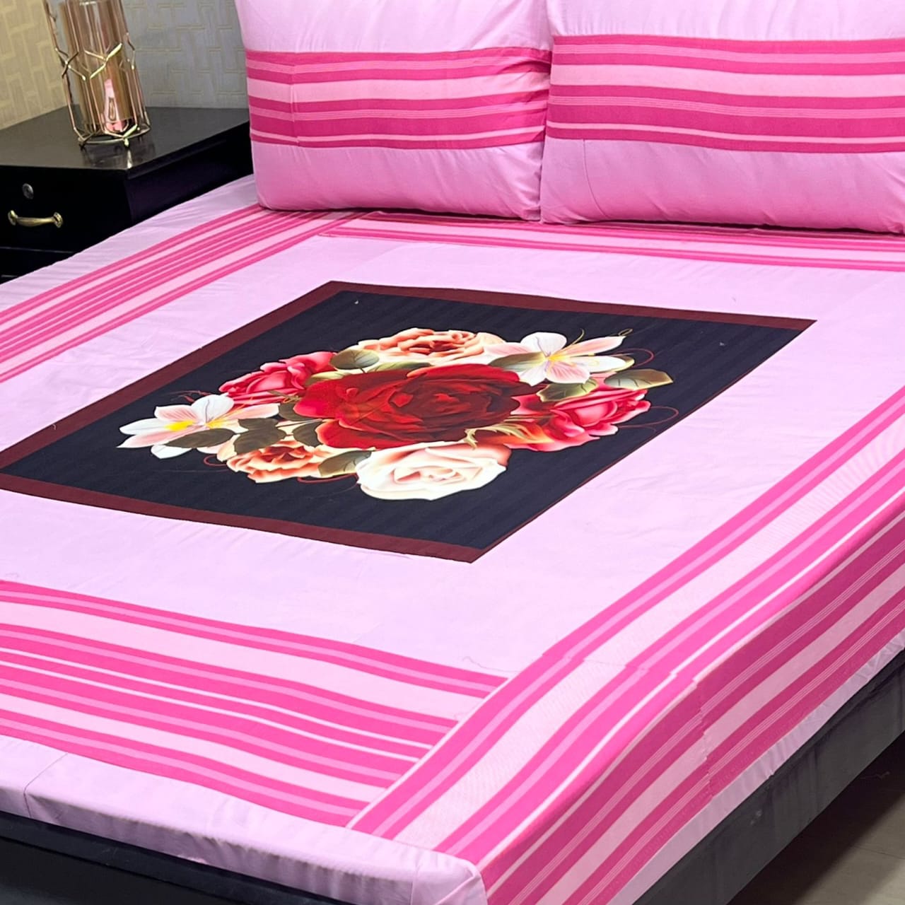 Premium Cotton Digital Gold 3PC Bedsheet