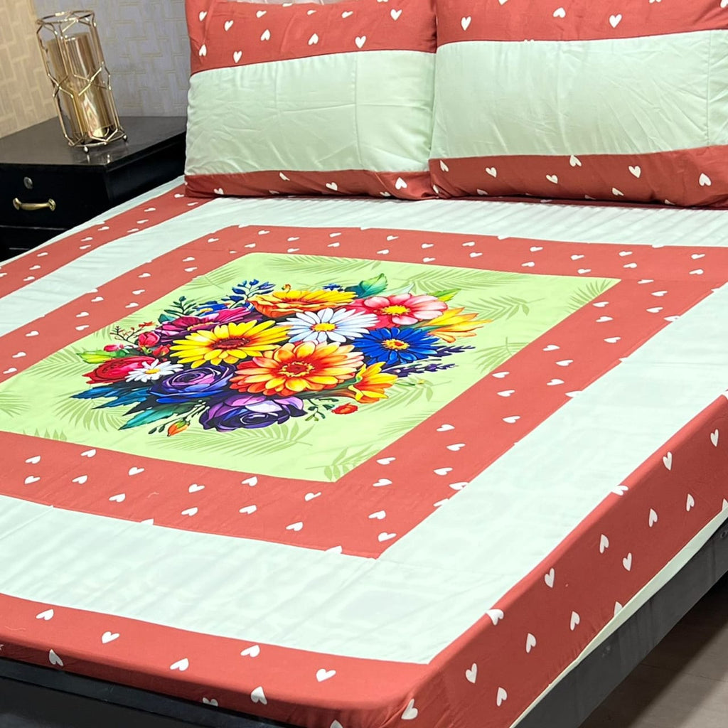 Premium Cotton Digital Gold 3PC Bedsheet