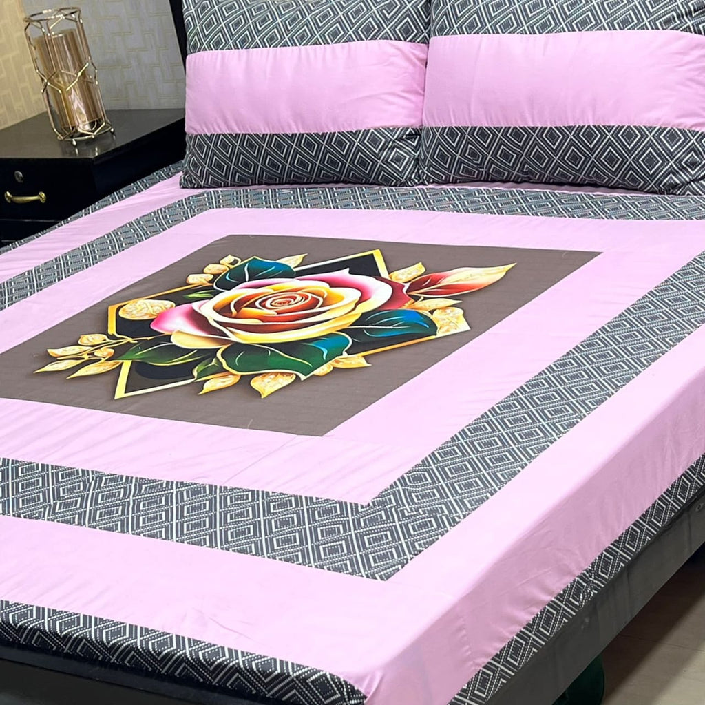 Premium Cotton Digital Gold 3PC Bedsheet