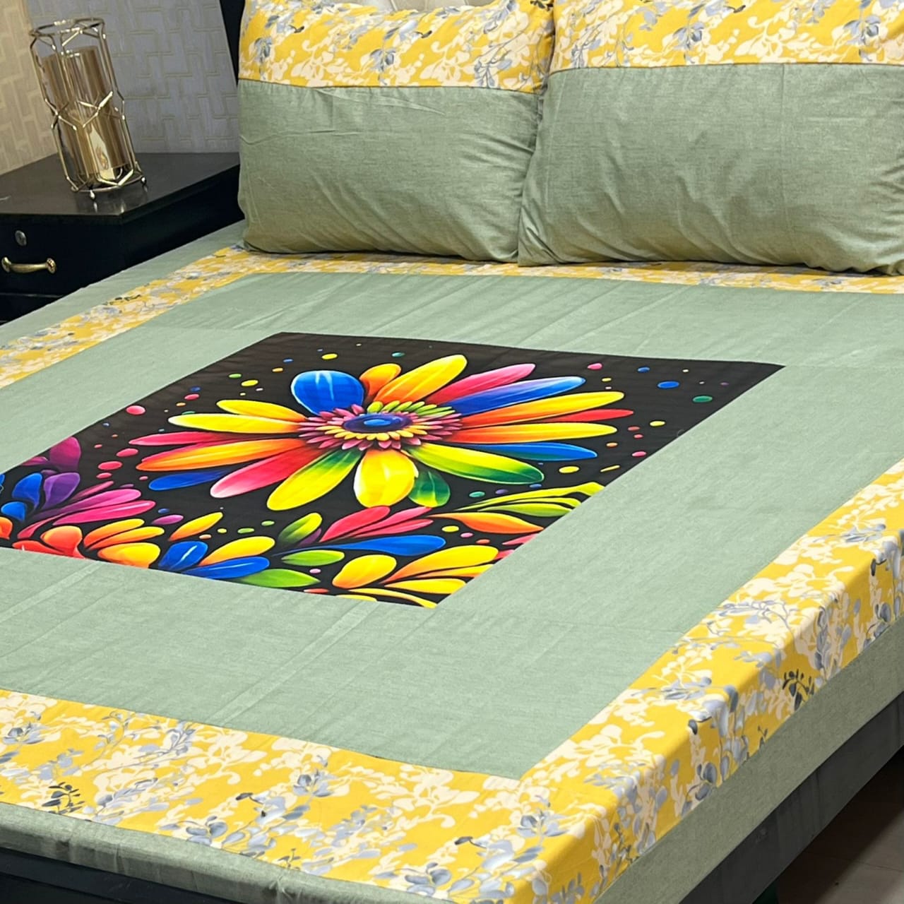 Premium Cotton Digital Gold 3PC Bedsheet