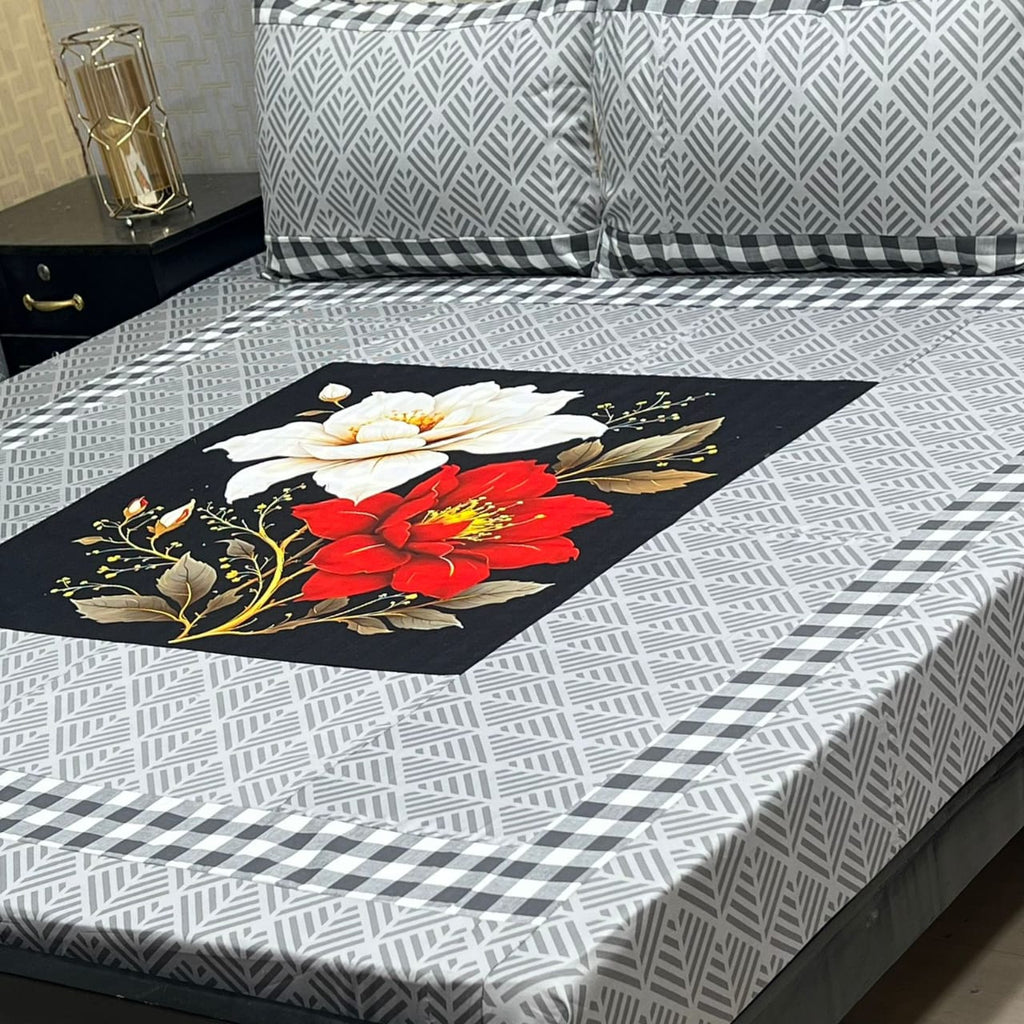 Premium Cotton Digital Gold 3PC Bedsheet