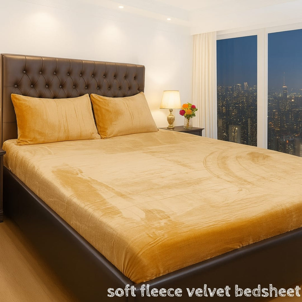 Soft Velvet Fleece Bedsheet – Winter Collection 2025