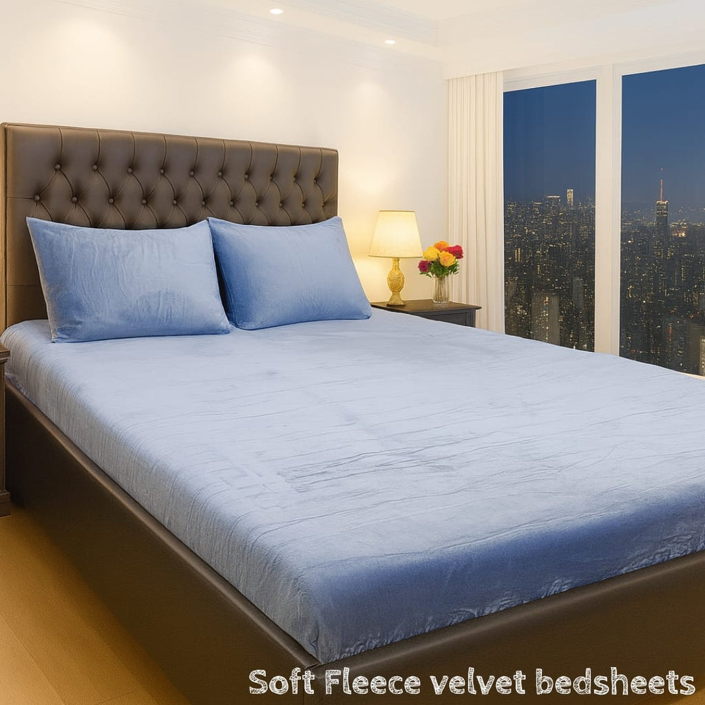 Soft Velvet Fleece Bedsheet – Winter Collection 2025