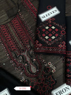 Noorma Kaamal D-1252 | Chiffon Embroidered Unstitched Replica – Sequence Work