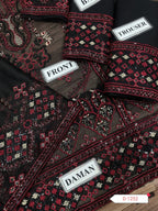 Noorma Kaamal D-1252 | Chiffon Embroidered Unstitched Replica – Sequence Work