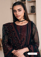 Noorma Kaamal D-1252 | Chiffon Embroidered Unstitched Replica – Sequence Work