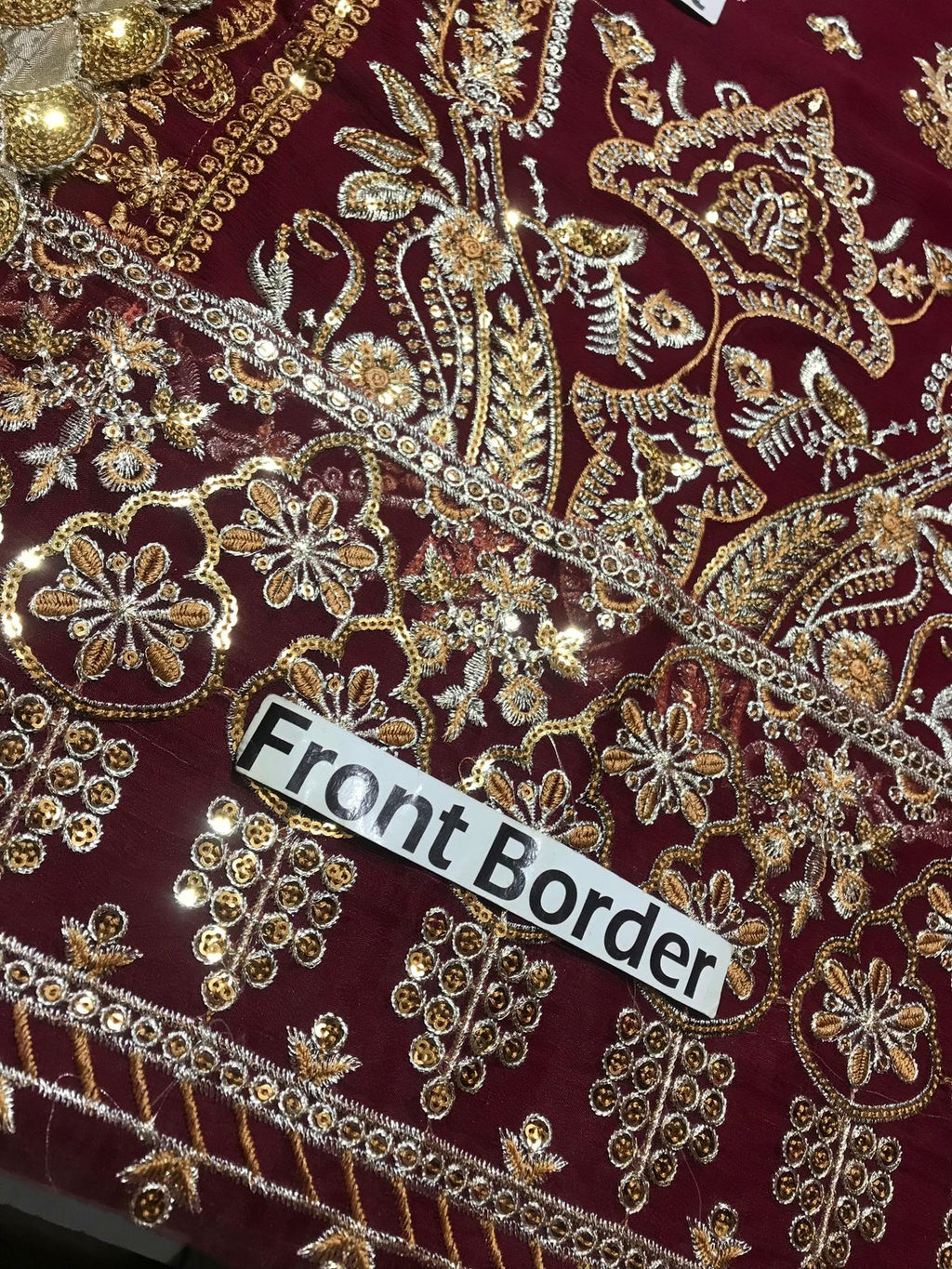 Asim Jofa Replica – Embroidered Chiffon 3-Piece Suit with Malai Trouser