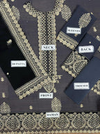 Luxury Asim Jofa Chiffon Suit Replica – Sequence Embroidered Unstitched 3-Piece