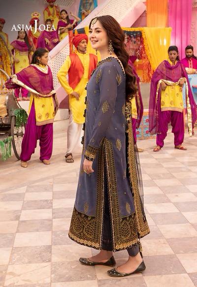 Luxury Asim Jofa Chiffon Suit Replica – Sequence Embroidered Unstitched 3-Piece