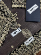 Luxury Asim Jofa Chiffon Suit Replica – Sequence Embroidered Unstitched 3-Piece