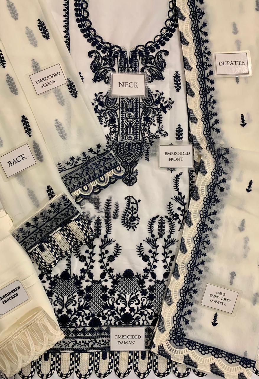 Asim Jofa Rang-e-Noor – AJRNC-D01-23 | Luxury Chiffon Embroidered 3-Piece