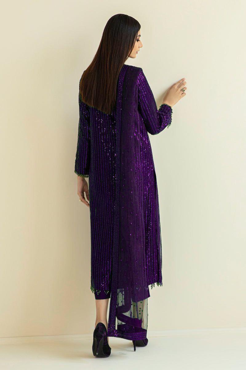 Baroque Premium Semi Pure Chiffon – Heavy Embroidered & Sequence Work 3-Piece