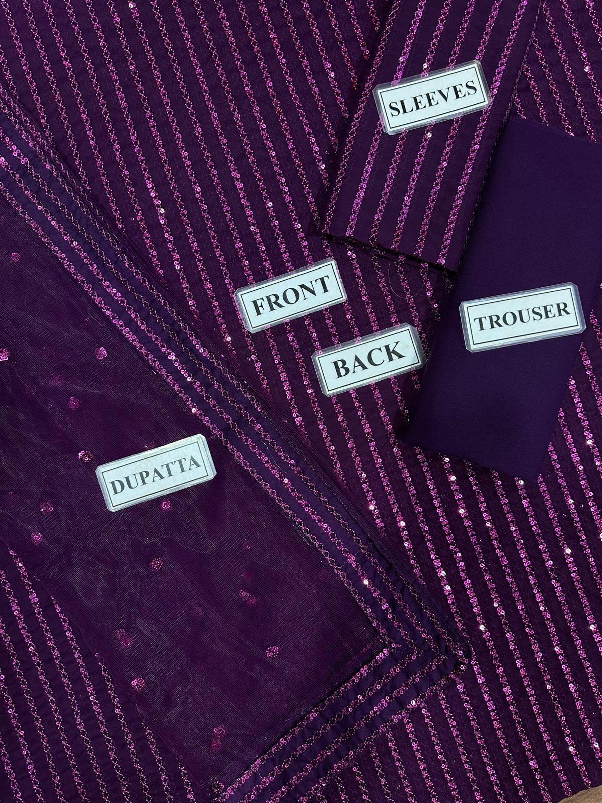 Baroque Premium Semi Pure Chiffon – Heavy Embroidered & Sequence Work 3-Piece