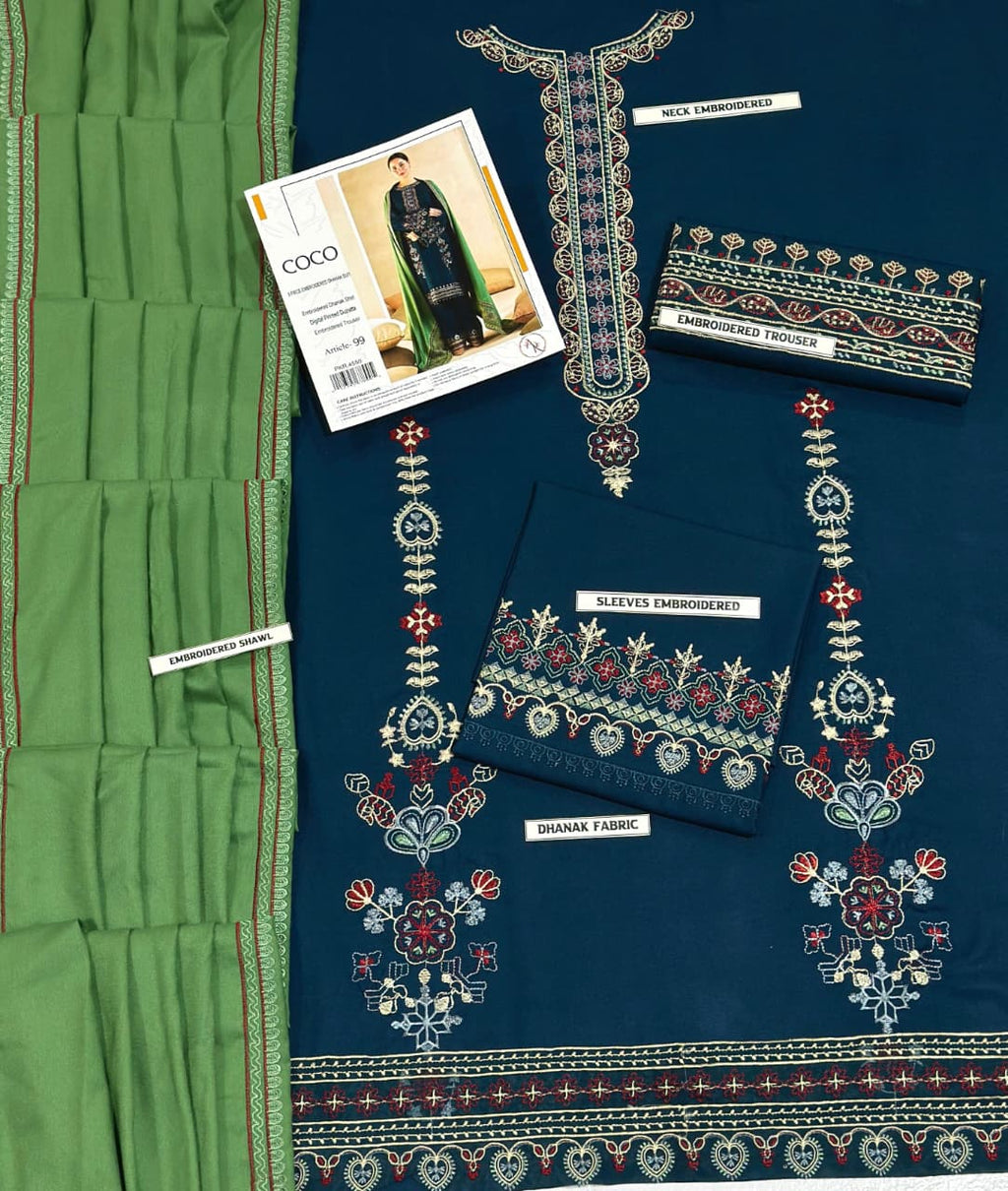 COCO - Dhanak Heavy Embroidered Winter Suit (3PC)