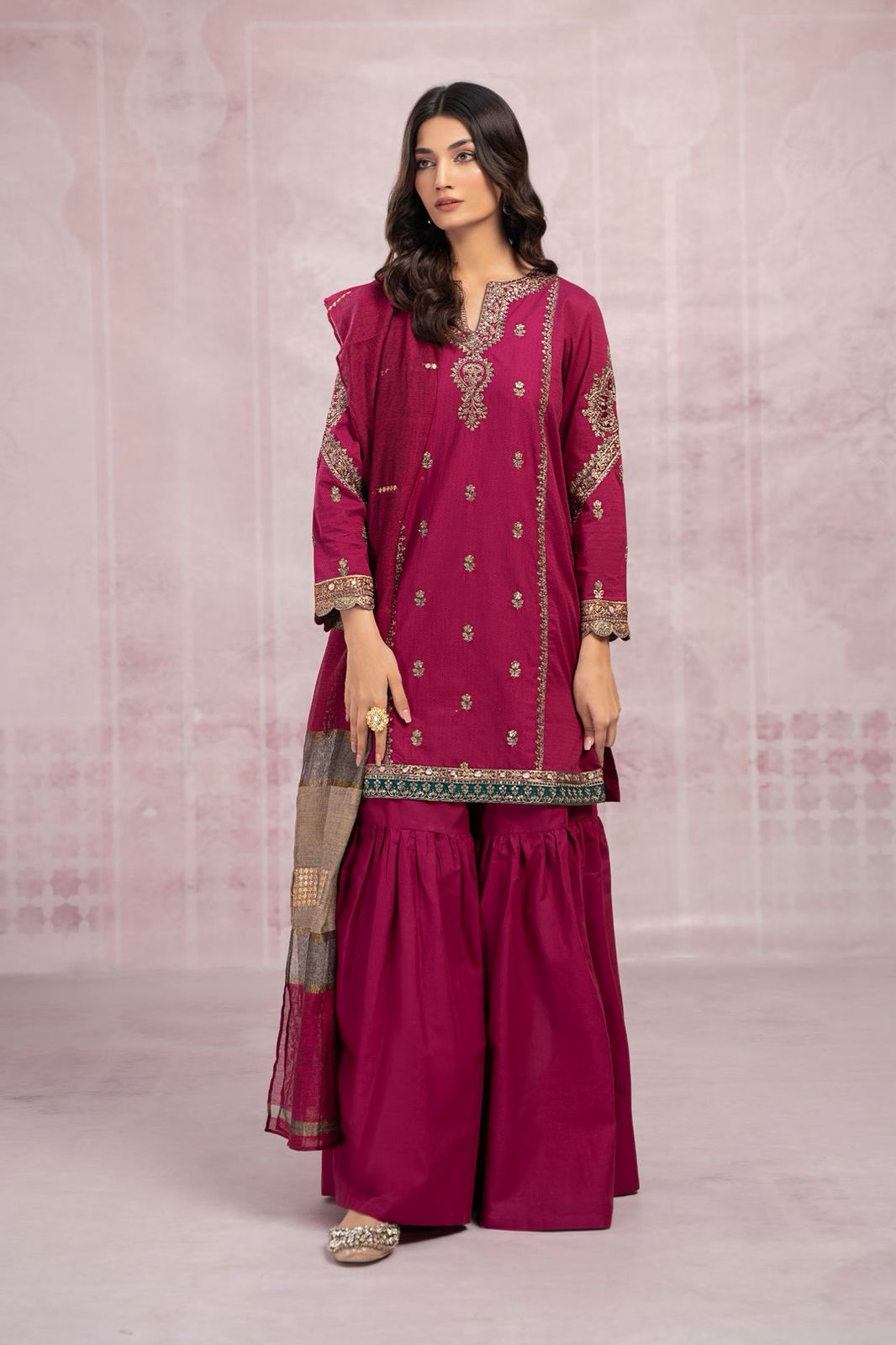 Maria B - Airjet Dhanak Heavy Embroidered 3PC Suit | Winter Edition