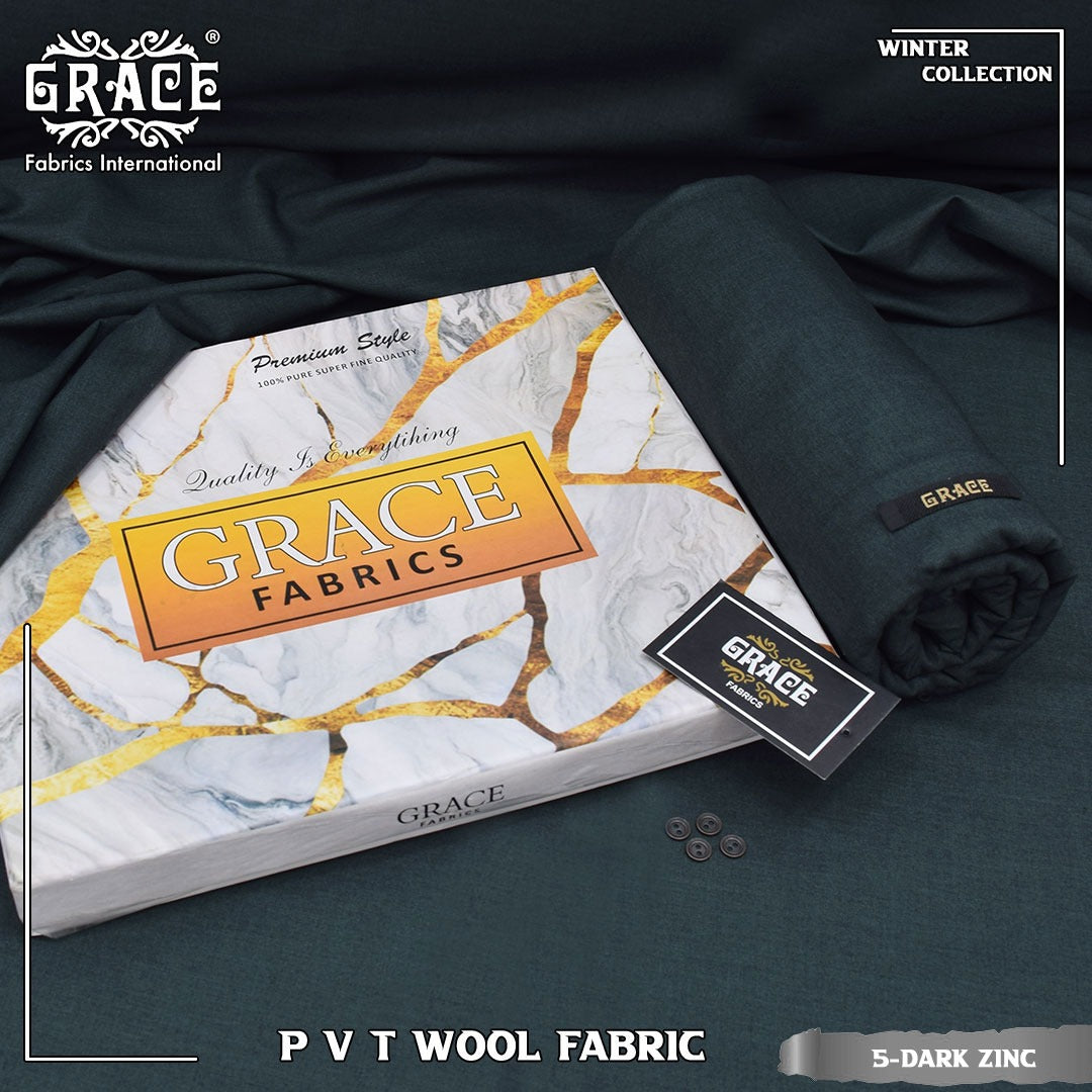 PVT Wool Fabric by Grace Unstitched Suit || 7 Colors