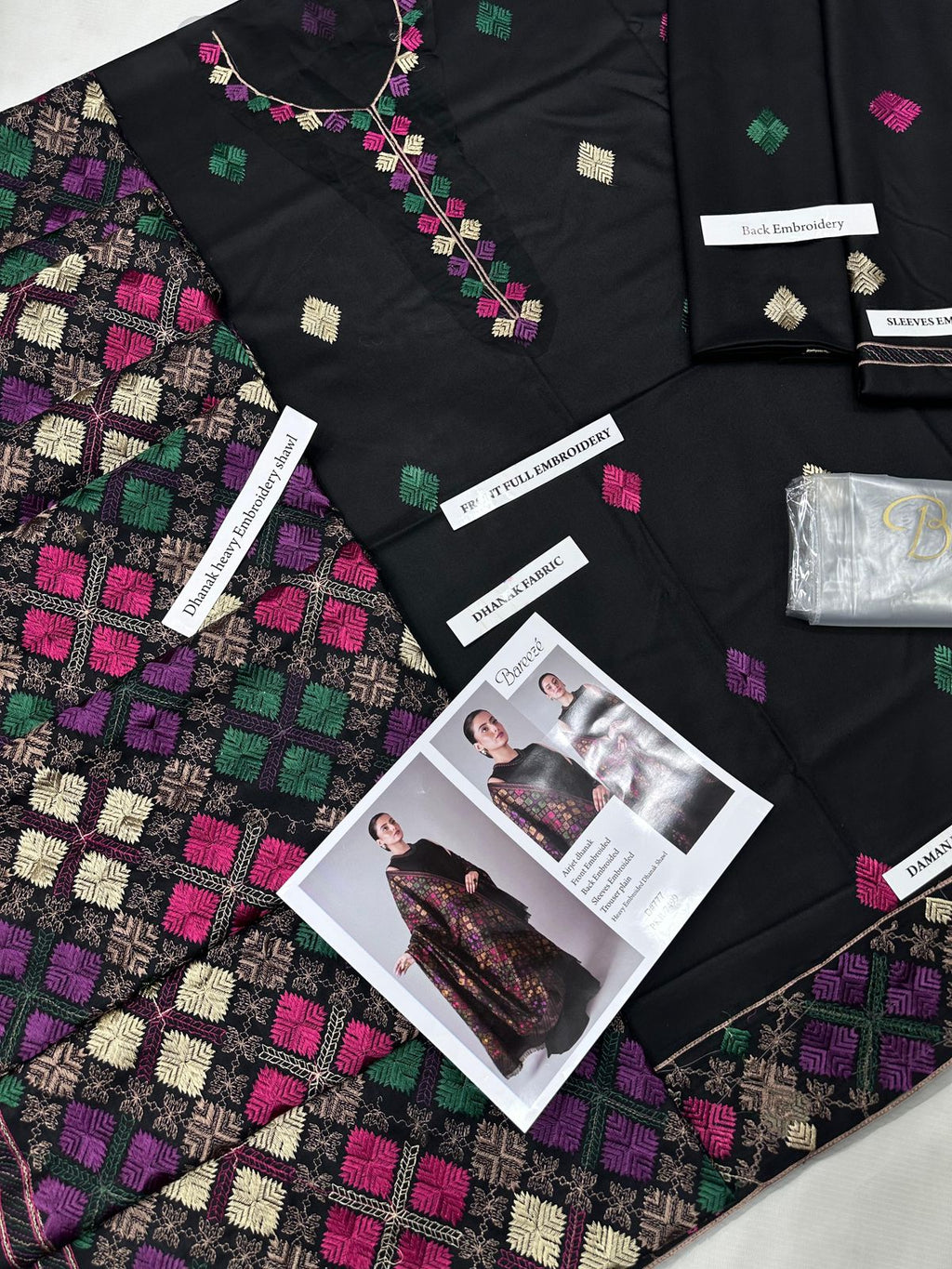 BAREEZE LUXURY DHANAK — Full Heavy Embroidered Shawl Edition