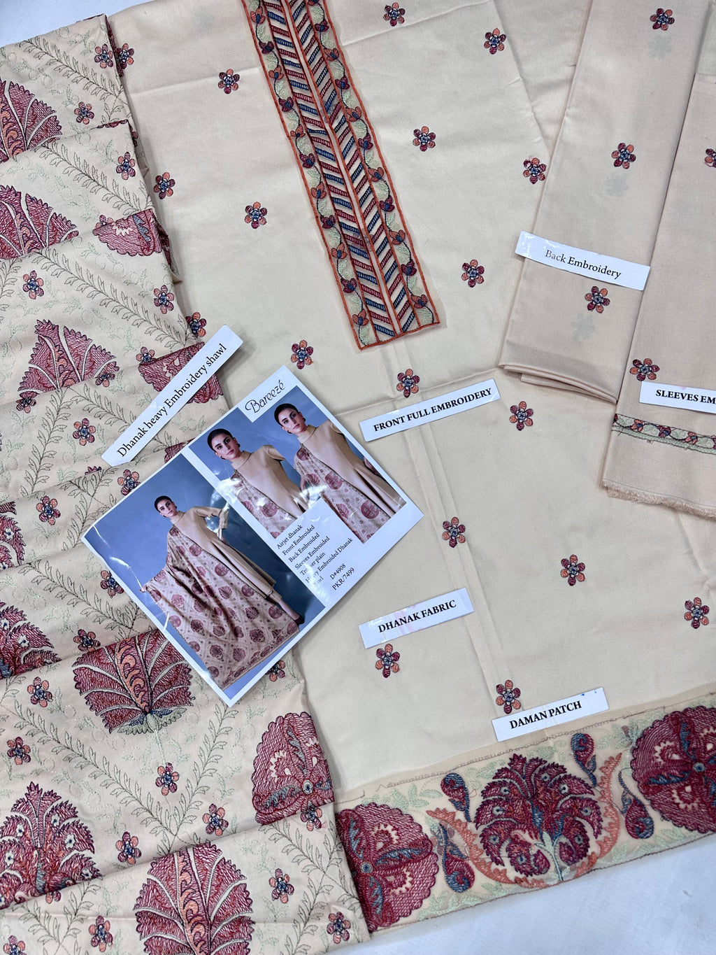 BAREEZE PREMIUM DHANAK – Full Heavy Embroidered Shawl Collection