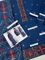 BAREEZE SIGNATURE DHANAK — Full Heavy Embroidered Shawl Set