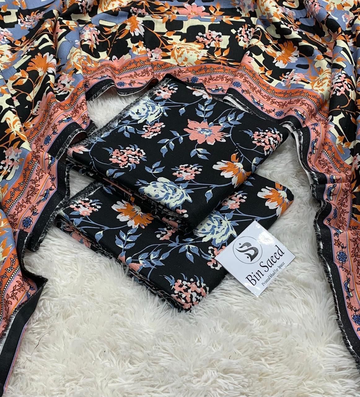 BAROQUE Authentic Khaddar Suit – Digital Printed Winter Collection 3-Piece