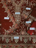 Maria B New Arrival 2025 | Chiffon Heavy Embellished 3PC Unstitched Suit