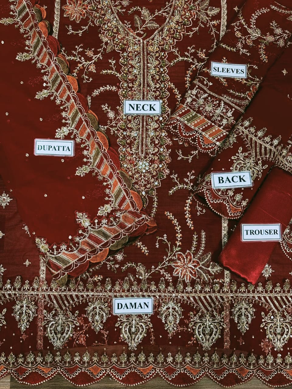 Maria B New Arrival 2025 | Chiffon Heavy Embellished 3PC Unstitched Suit