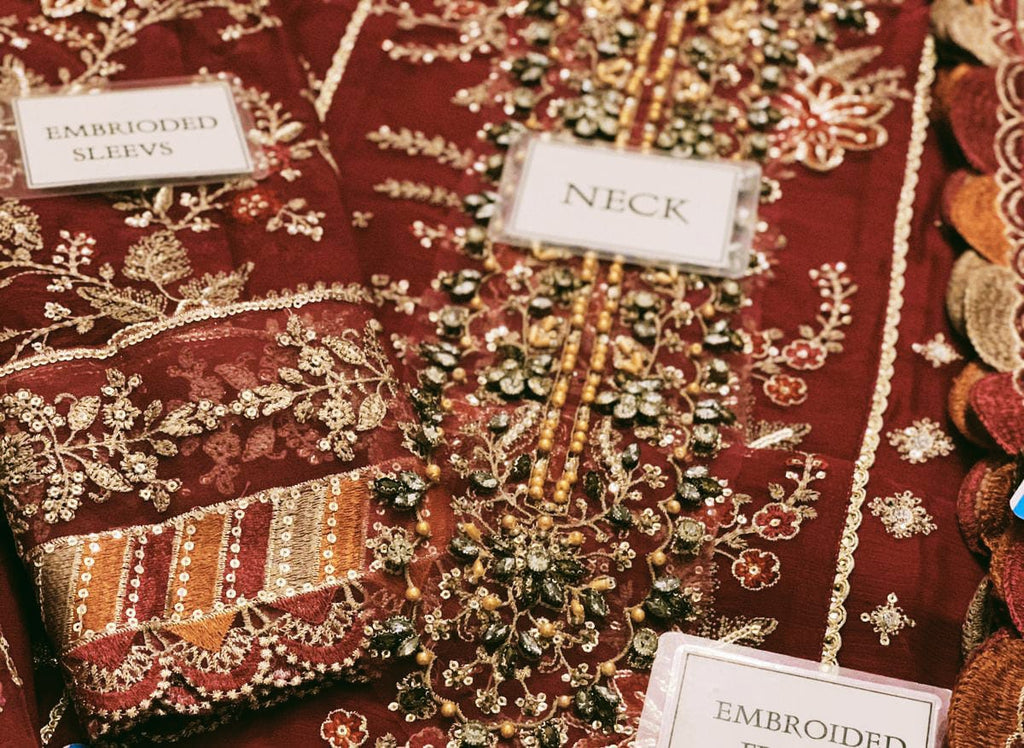 Maria B New Arrival 2025 | Chiffon Heavy Embellished 3PC Unstitched Suit