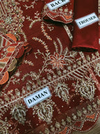 Maria B New Arrival 2025 | Chiffon Heavy Embellished 3PC Unstitched Suit