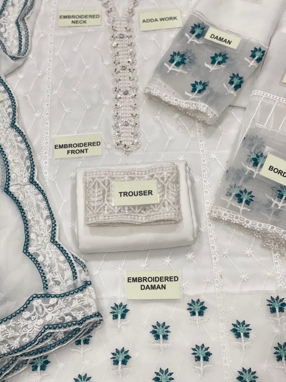 Azure Signature Chiffon 3PC – Premium Embroidery