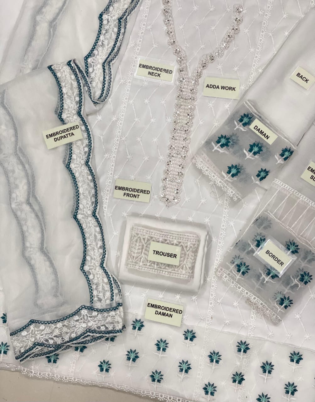 Azure Signature Chiffon 3PC – Premium Embroidery